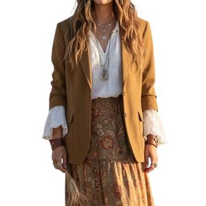 Vintage Kingsridge Suede Blazer Size Medium Boxy Boho Unisex